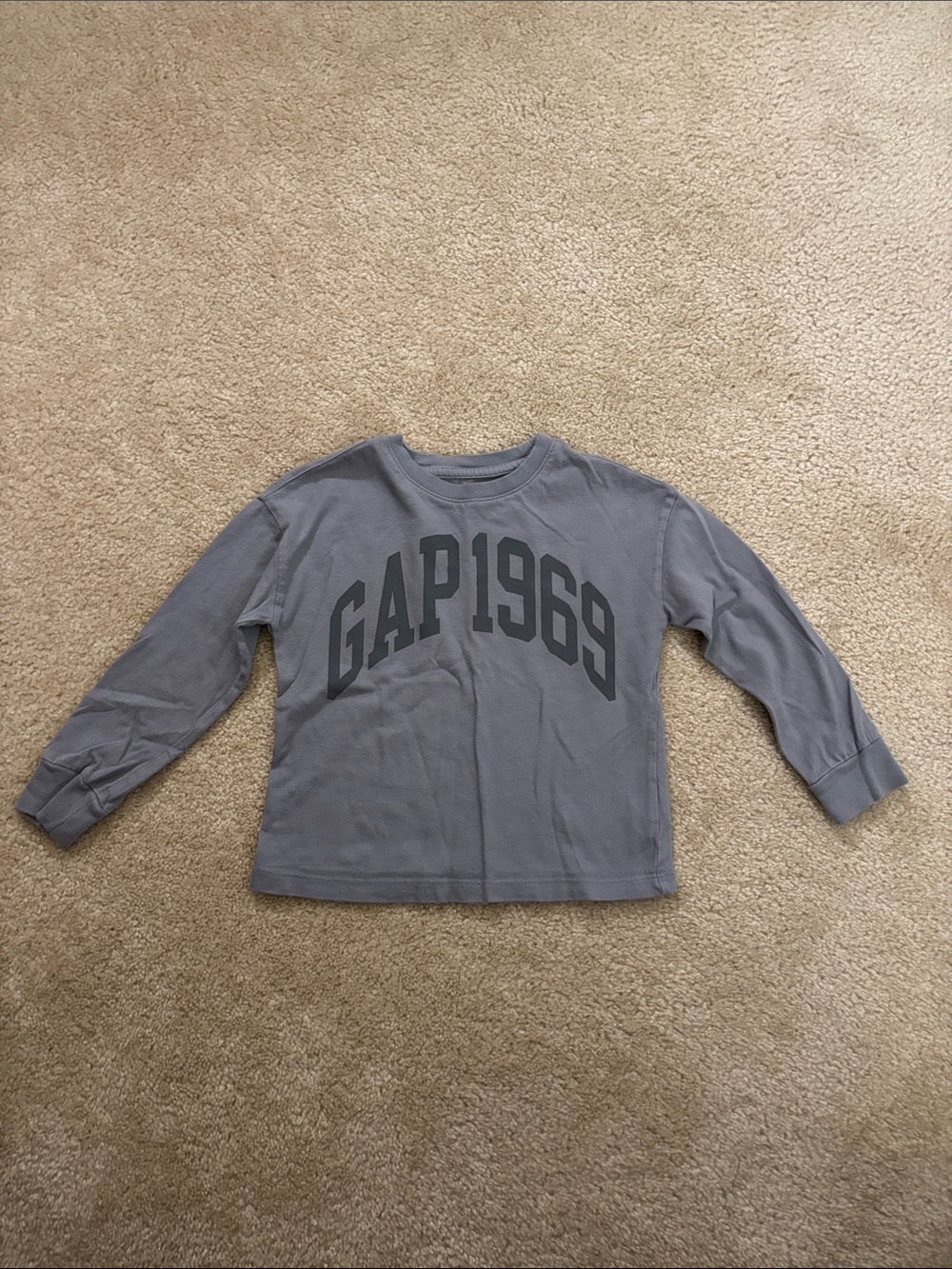 GAP Gray Long Sleeve Tee with 'GAP 1969' Logo